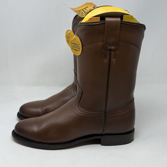 Corral A4068 Cowboy Roper Boots Mens 9 EE Wide Brown Leather Mid Calf Western - Picture 2 of 16